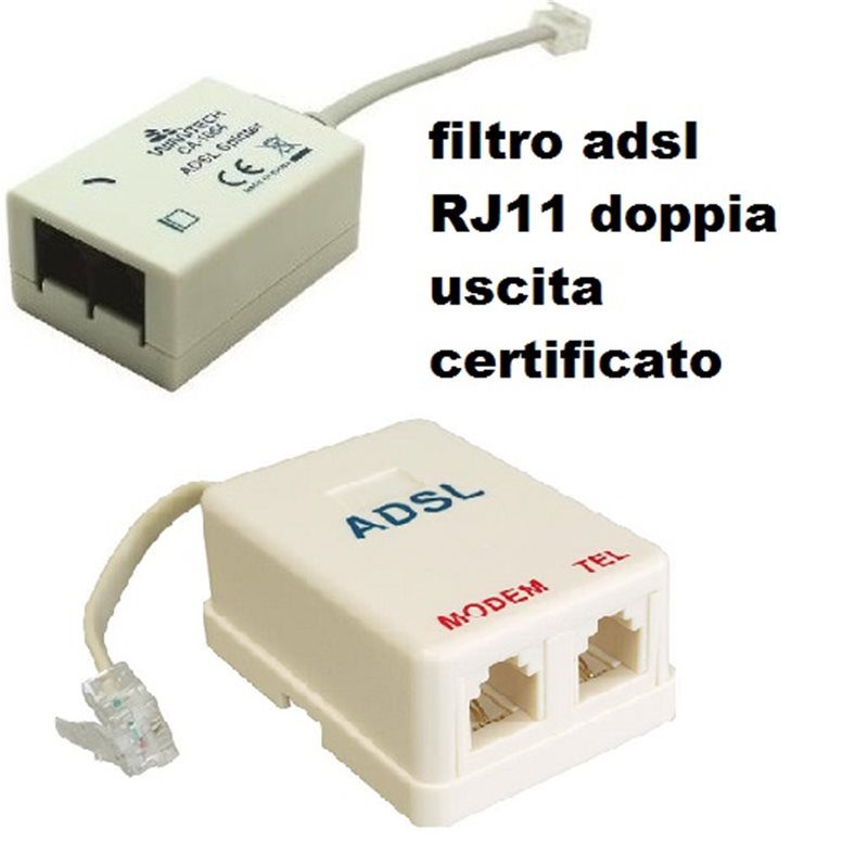 FILTRO ADSL RJ11 SPLITTER ADSL INTERNET USCITA MODEM E TELEFONO 
